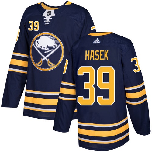 Men Adidas Buffalo Sabres #39 Dominik Hasek Navy Blue Home Authentic Stitched NHL Jersey->boston bruins->NHL Jersey